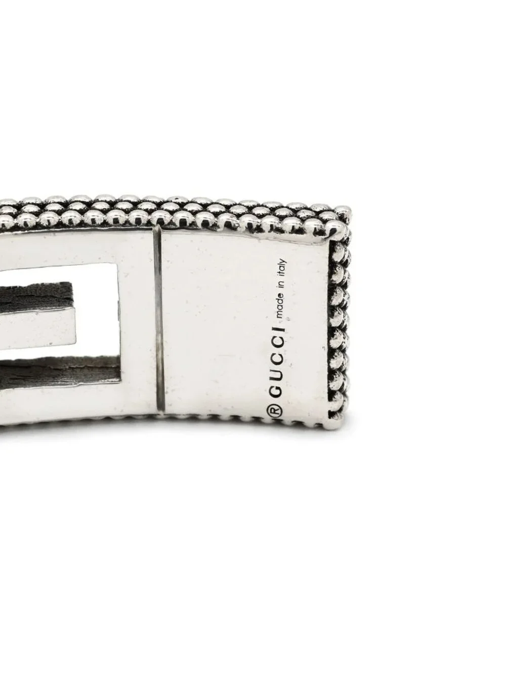 Gucci Bracelet Square G Arabesque 925 Sterling Silver Open Bangle Cutout